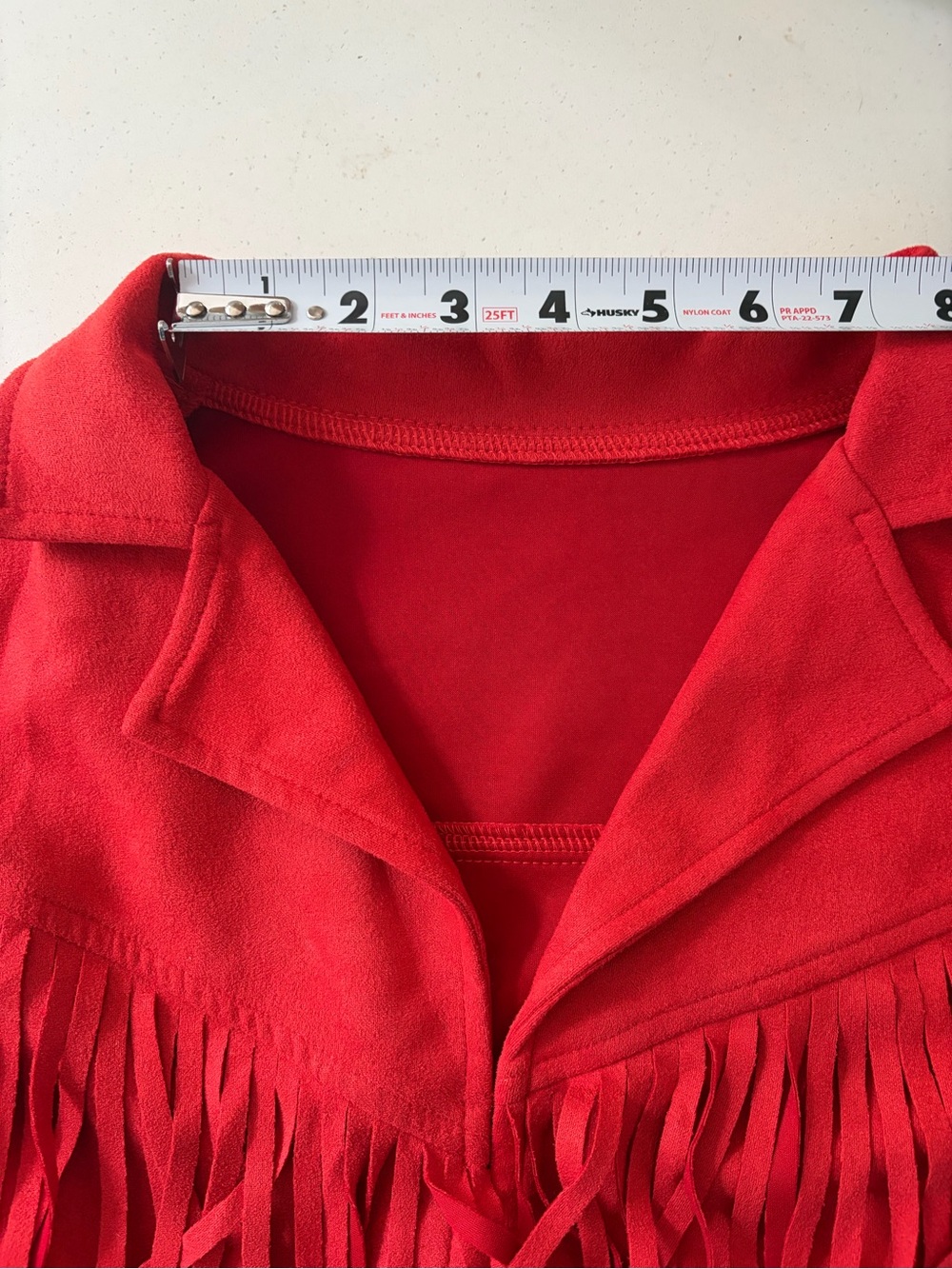 Women’s Red Fringe Leather Jacket - Contemporary Statement Coat